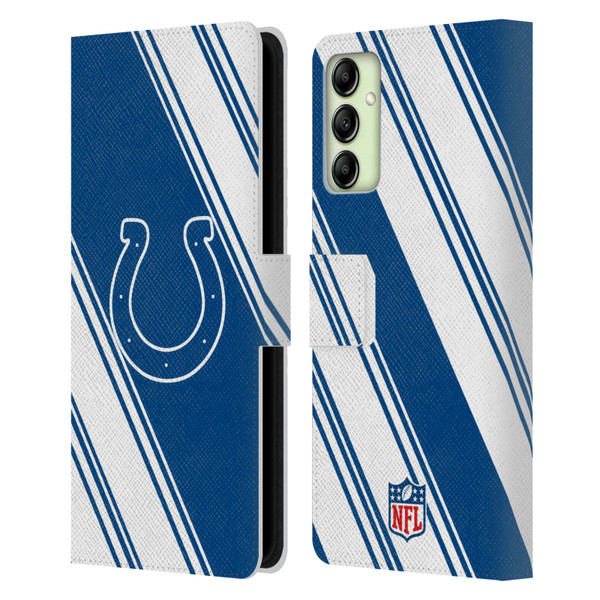 NFL Indianapolis Colts Artwork Stripes Leather Book Wallet Case Cover For Samsung Galaxy A14 5G