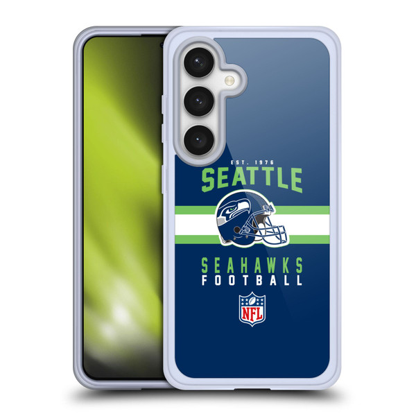 NFL Seattle Seahawks Graphics Helmet Typography Soft Gel Case for Samsung Galaxy S24 5G