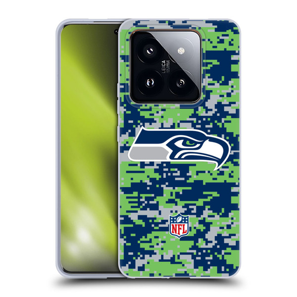 NFL Seattle Seahawks Graphics Digital Camouflage Soft Gel Case for Xiaomi 14 Pro