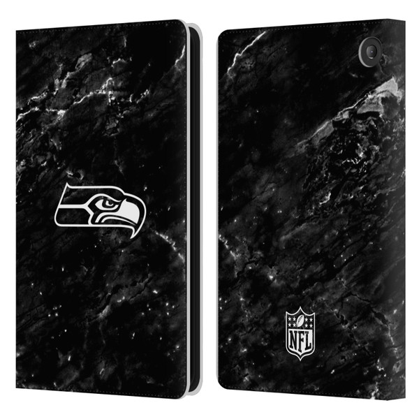 NFL Seattle Seahawks Artwork Marble Leather Book Wallet Case Cover For Amazon Fire 7 2022