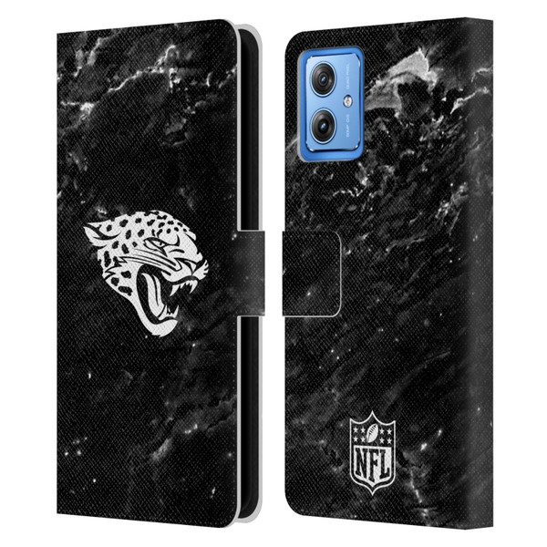 NFL Jacksonville Jaguars Artwork Marble Leather Book Wallet Case Cover For Motorola Moto G54 5G