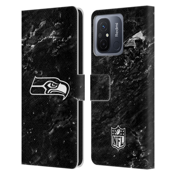 NFL Seattle Seahawks Artwork Marble Leather Book Wallet Case Cover For Xiaomi Redmi 12C