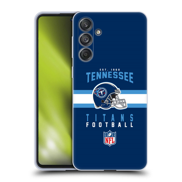 NFL Tennessee Titans Graphics Helmet Typography Soft Gel Case for Samsung Galaxy M55 5G