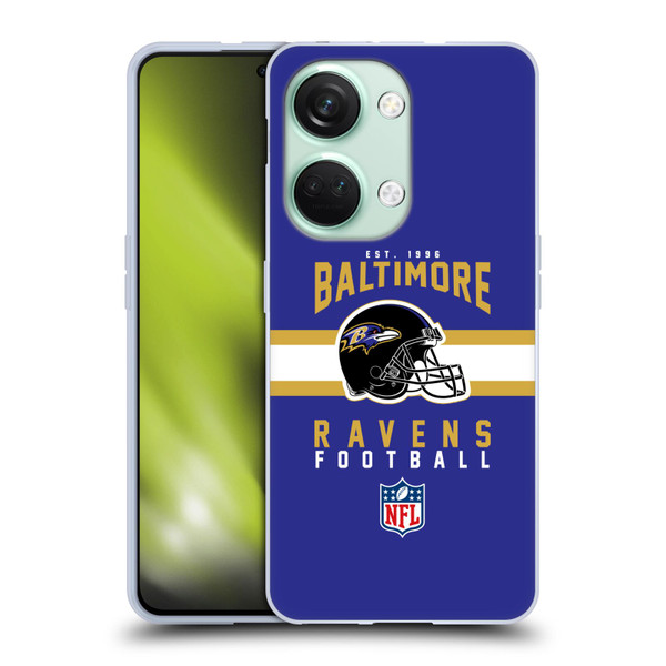 NFL Baltimore Ravens Graphics Helmet Typography Soft Gel Case for OnePlus Nord 3 5G