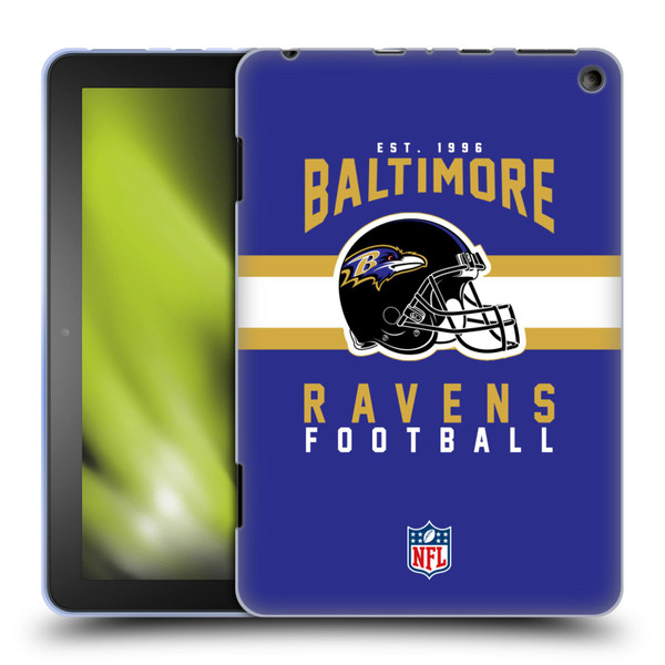 NFL Baltimore Ravens Graphics Helmet Typography Soft Gel Case for Amazon Fire HD 8/Fire HD 8 Plus 2020