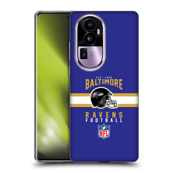 NFL Baltimore Ravens Graphics Helmet Typography Soft Gel Case for OPPO Reno10 Pro+