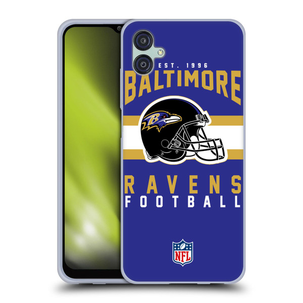 NFL Baltimore Ravens Graphics Helmet Typography Soft Gel Case for Samsung Galaxy M04 5G / A04e