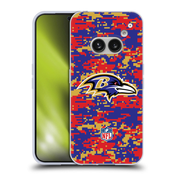 NFL Baltimore Ravens Graphics Digital Camouflage Soft Gel Case for Nothing Phone (2a)