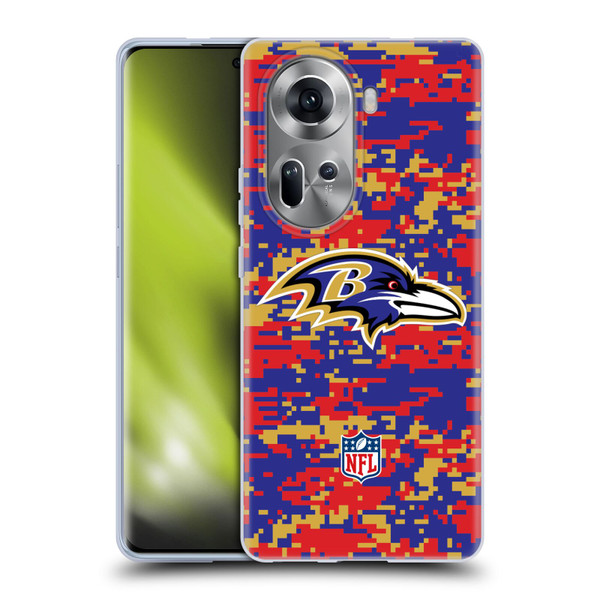 NFL Baltimore Ravens Graphics Digital Camouflage Soft Gel Case for OPPO Reno11