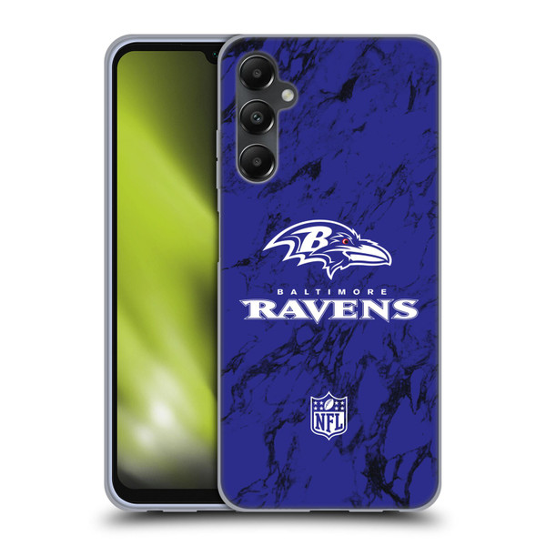NFL Baltimore Ravens Graphics Coloured Marble Soft Gel Case for Samsung Galaxy A05s