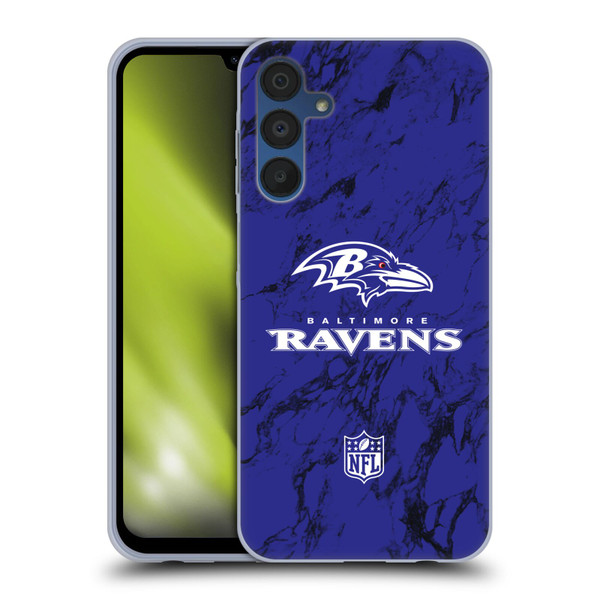 NFL Baltimore Ravens Graphics Coloured Marble Soft Gel Case for Samsung Galaxy A15