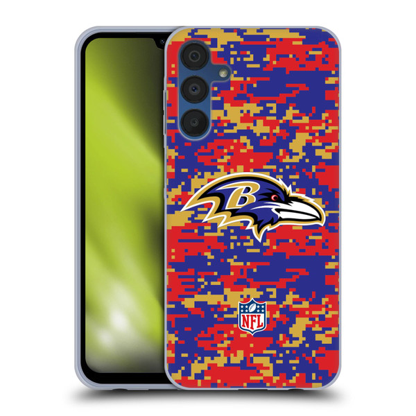 NFL Baltimore Ravens Graphics Digital Camouflage Soft Gel Case for Samsung Galaxy A15