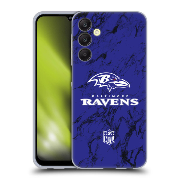 NFL Baltimore Ravens Graphics Coloured Marble Soft Gel Case for Samsung Galaxy A25 5G