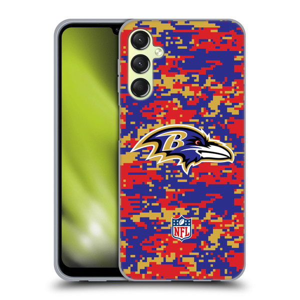 NFL Baltimore Ravens Graphics Digital Camouflage Soft Gel Case for Samsung Galaxy A24 4G / M34 5G