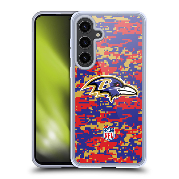 NFL Baltimore Ravens Graphics Digital Camouflage Soft Gel Case for Samsung Galaxy S24+ 5G