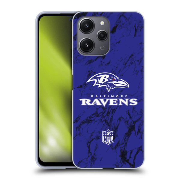 NFL Baltimore Ravens Graphics Coloured Marble Soft Gel Case for Xiaomi Redmi 12