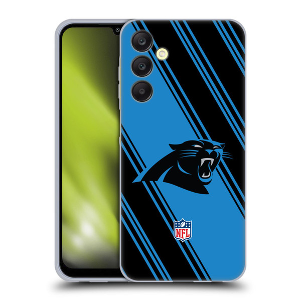 NFL Carolina Panthers Artwork Stripes Soft Gel Case for Samsung Galaxy A25 5G