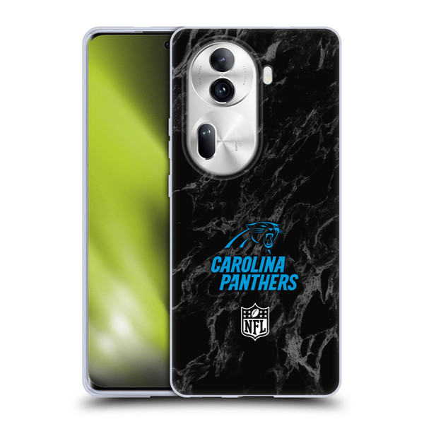 NFL Carolina Panthers Graphics Coloured Marble Soft Gel Case for OPPO Reno11 Pro