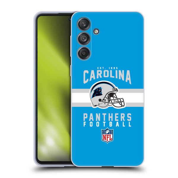 NFL Carolina Panthers Graphics Helmet Typography Soft Gel Case for Samsung Galaxy M55 5G