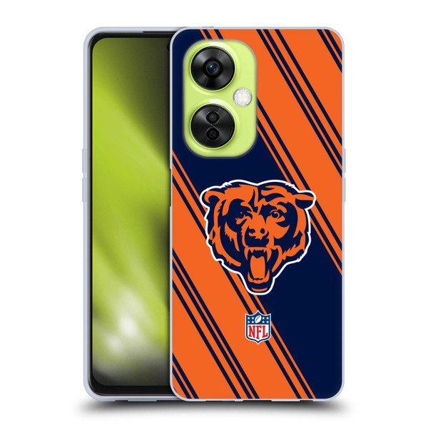 NFL Chicago Bears Artwork Stripes Soft Gel Case for OnePlus Nord CE 3 Lite 5G