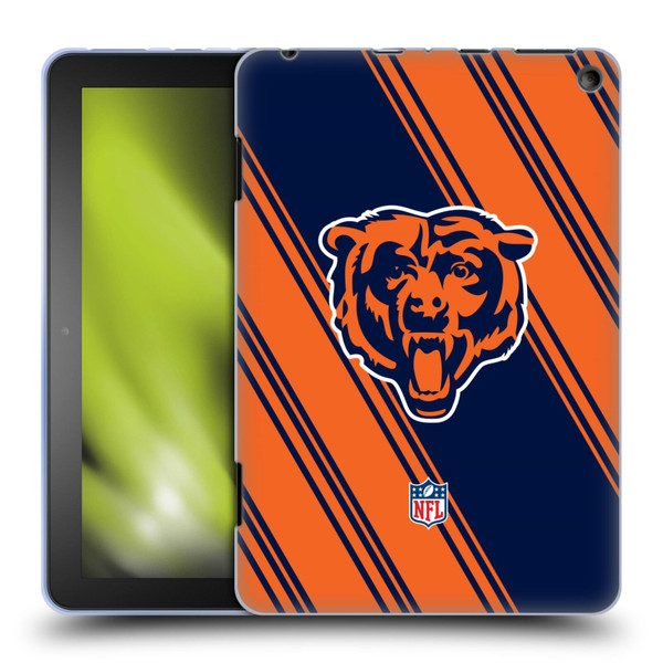NFL Chicago Bears Artwork Stripes Soft Gel Case for Amazon Fire HD 8/Fire HD 8 Plus 2020