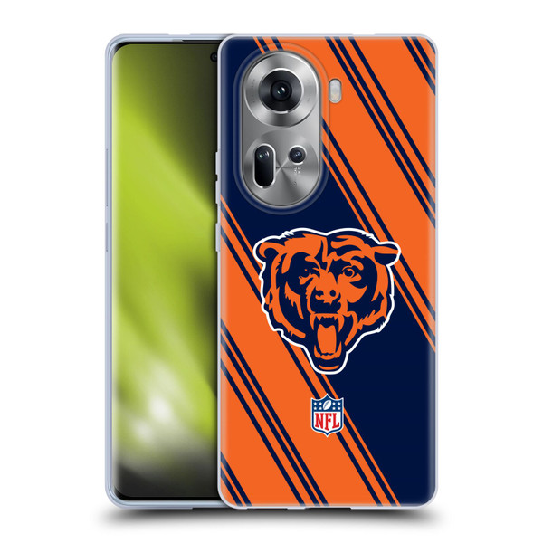 NFL Chicago Bears Artwork Stripes Soft Gel Case for OPPO Reno11