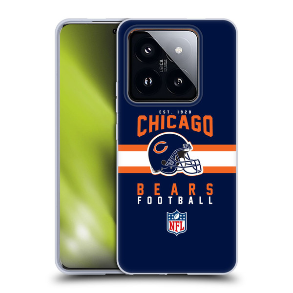 NFL Chicago Bears Graphics Helmet Typography Soft Gel Case for Xiaomi 14 Pro