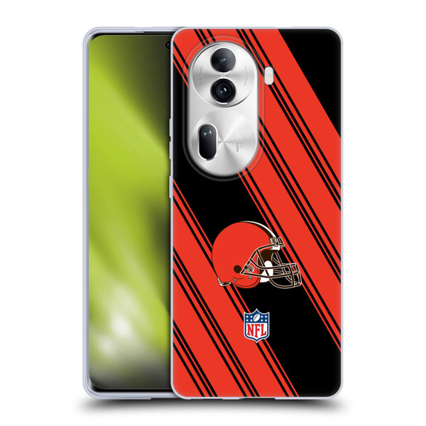 NFL Cleveland Browns Artwork Stripes Soft Gel Case for OPPO Reno11 Pro