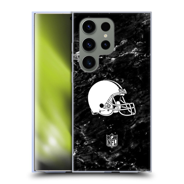 NFL Cleveland Browns Artwork Marble Soft Gel Case for Samsung Galaxy S24 Ultra 5G