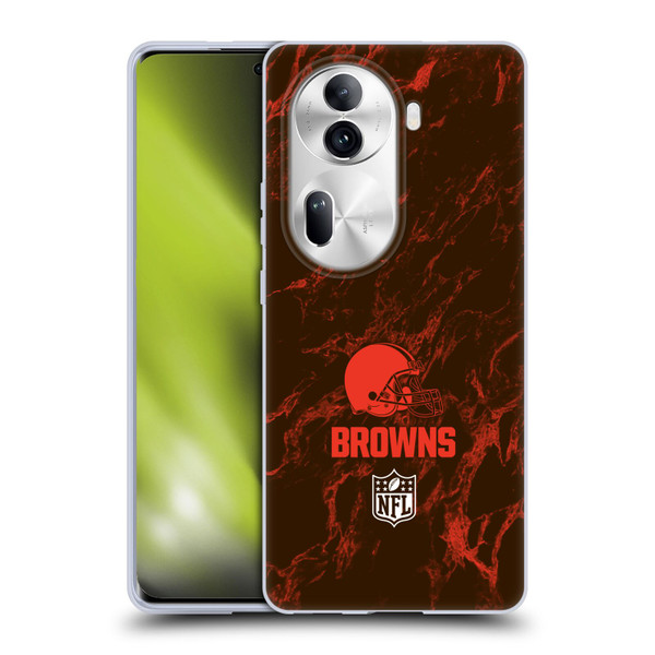 NFL Cleveland Browns Graphics Coloured Marble Soft Gel Case for OPPO Reno11 Pro