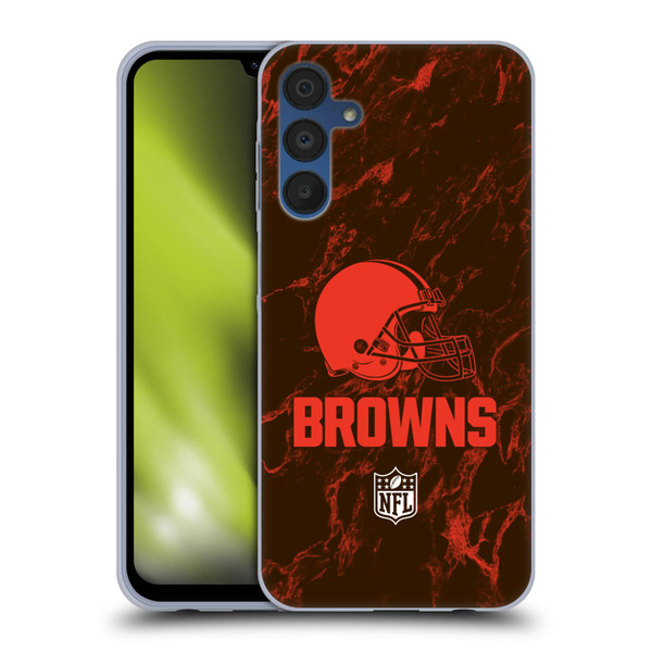 NFL Cleveland Browns Graphics Coloured Marble Soft Gel Case for Samsung Galaxy A15