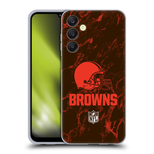 NFL Cleveland Browns Graphics Coloured Marble Soft Gel Case for Samsung Galaxy A25 5G