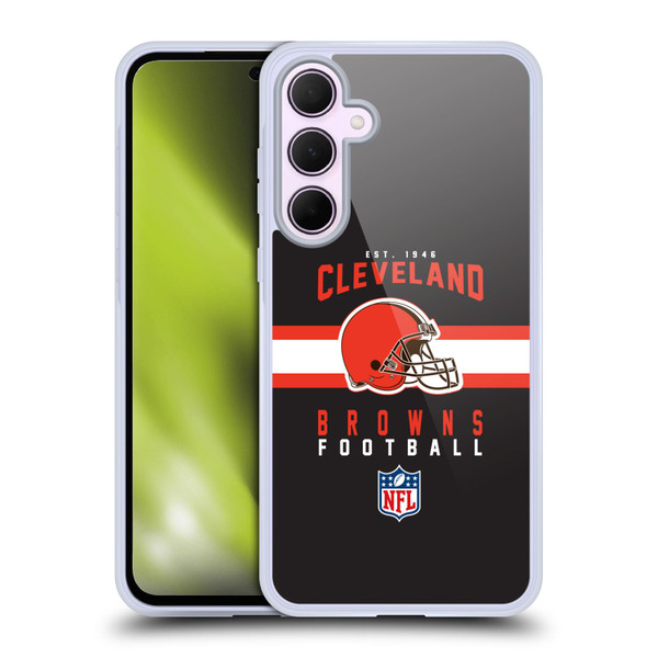 NFL Cleveland Browns Graphics Helmet Typography Soft Gel Case for Samsung Galaxy A35 5G