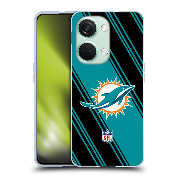 NFL Miami Dolphins Artwork Stripes Soft Gel Case for OnePlus Nord 3 5G