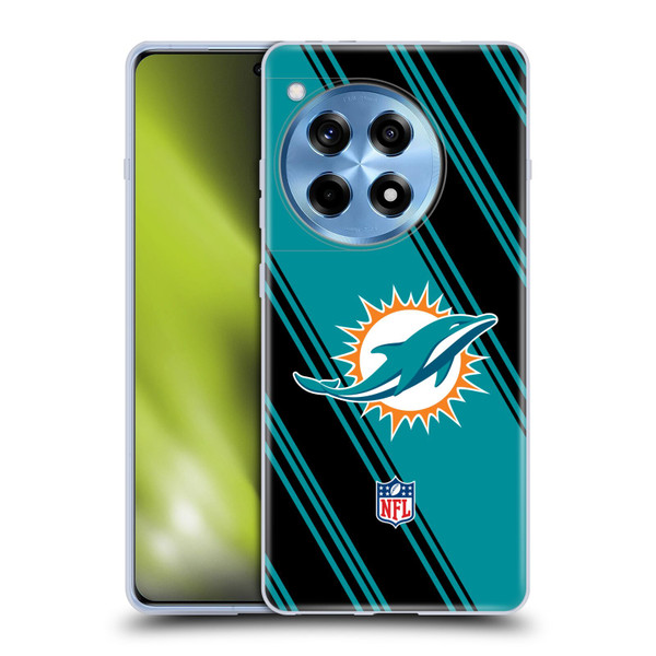 NFL Miami Dolphins Artwork Stripes Soft Gel Case for OnePlus 12R