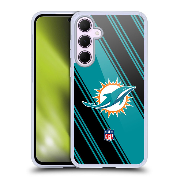 NFL Miami Dolphins Artwork Stripes Soft Gel Case for Samsung Galaxy A35 5G