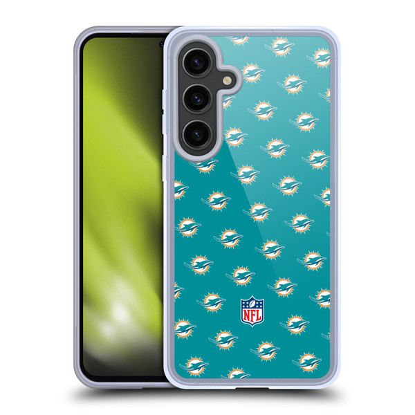 NFL Miami Dolphins Artwork Patterns Soft Gel Case for Samsung Galaxy S24+ 5G