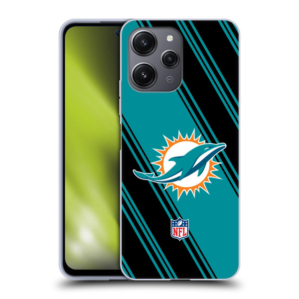 NFL Miami Dolphins Artwork Stripes Soft Gel Case for Xiaomi Redmi 12