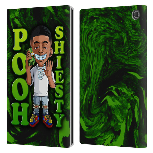 Pooh Shiesty Graphics Green Leather Book Wallet Case Cover For Amazon Fire Max 11 2023