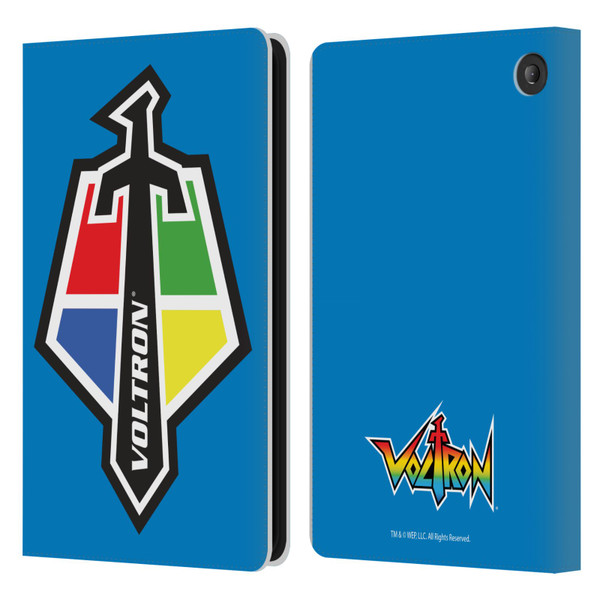 Voltron Graphics Badge Logo Leather Book Wallet Case Cover For Amazon Fire 7 2022