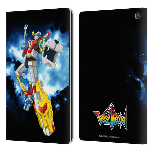 Voltron Graphics Galaxy Nebula Robot Leather Book Wallet Case Cover For Amazon Fire HD 10 / Plus 2021