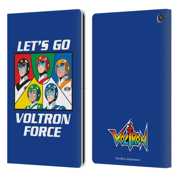 Voltron Graphics Go Voltron Force Leather Book Wallet Case Cover For Amazon Fire HD 10 / Plus 2021