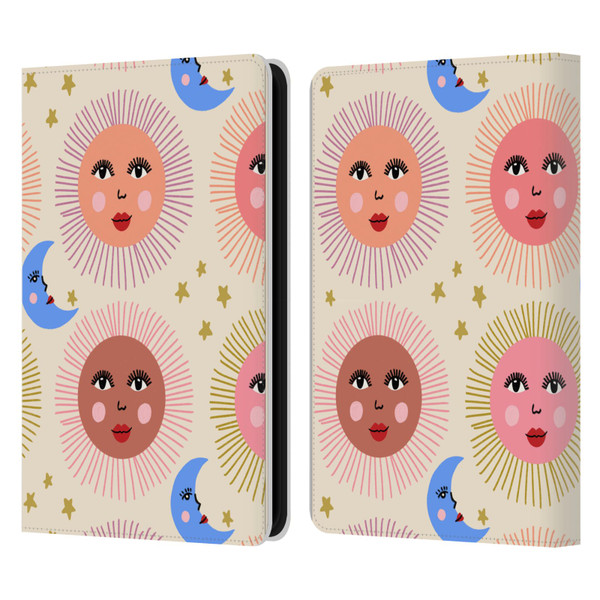 Gabriela Thomeu Art Sun Moon Star Leather Book Wallet Case Cover For Amazon Kindle 11th Gen 6in 2022