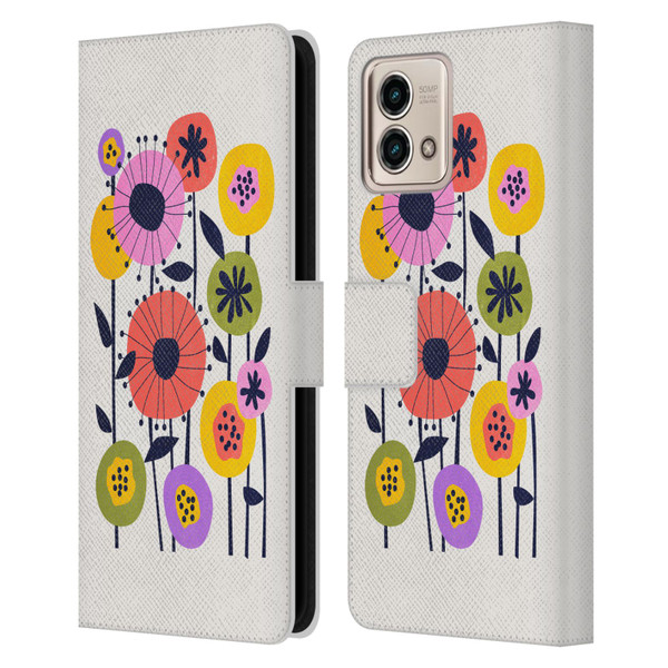 Ayeyokp Plants And Flowers Minimal Flower Market Leather Book Wallet Case Cover For Motorola Moto G Stylus 5G 2023