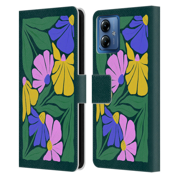 Ayeyokp Plants And Flowers Summer Foliage Flowers Matisse Leather Book Wallet Case Cover For Motorola Moto G14