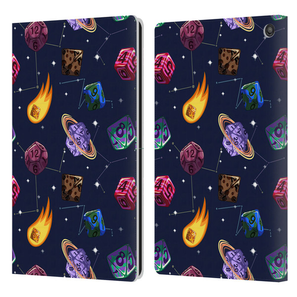 Carla Morrow Patterns Colorful Space Dice Leather Book Wallet Case Cover For Amazon Fire HD 10 / Plus 2021