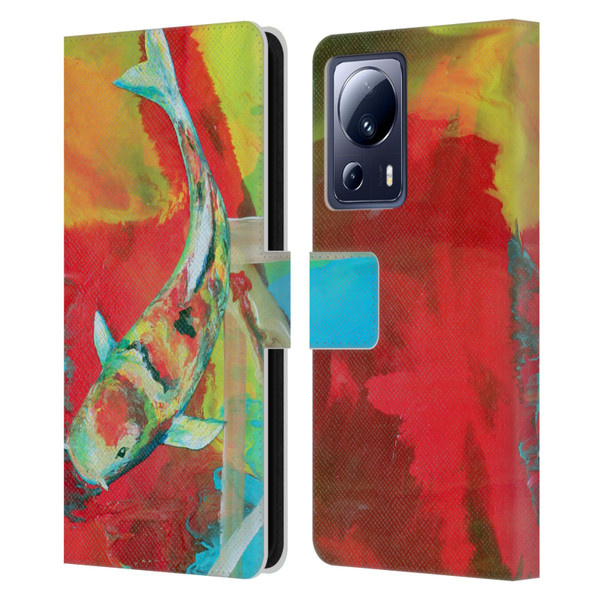 Jody Wright Animals Koi Fish Leather Book Wallet Case Cover For Xiaomi 13 Lite 5G