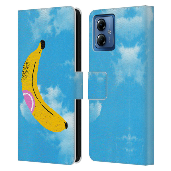 Ayeyokp Pop Banana Pop Art Sky Leather Book Wallet Case Cover For Motorola Moto G14