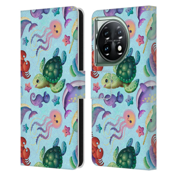 Carla Morrow Patterns Sea Life Leather Book Wallet Case Cover For OnePlus 11 5G