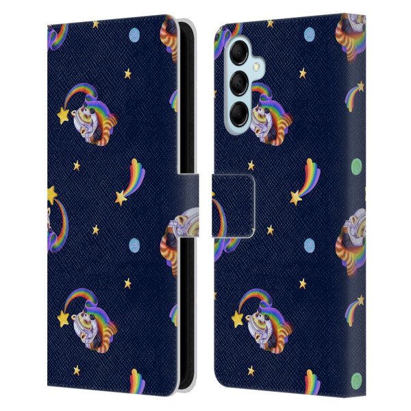 Carla Morrow Patterns Red Panda Leather Book Wallet Case Cover For Samsung Galaxy M14 5G